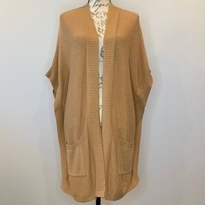 Old Navy oversized poncho sweater with separate arm holes and pockets camel M/L